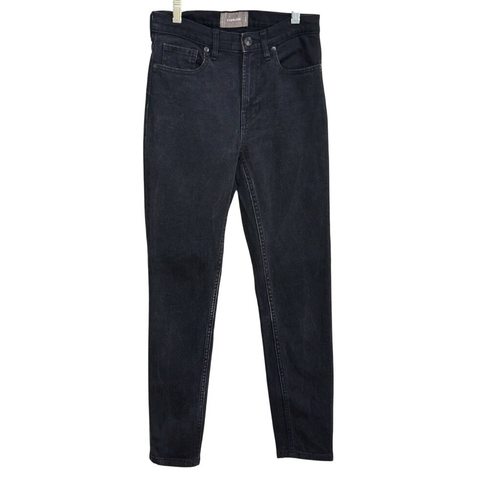 Everlane High Rise Skinny Jeans Womens 27 Black Cotton Blend Stretch Denim